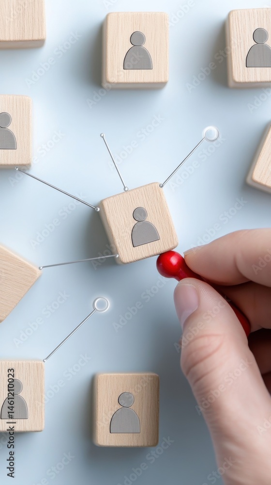Poster connecting people in a business network structure concept network people business structure concept