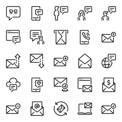 Outline icons set for Email message