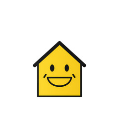 Happy Home Smiley Face House Icon  Free Download isolated on Transparent Background
