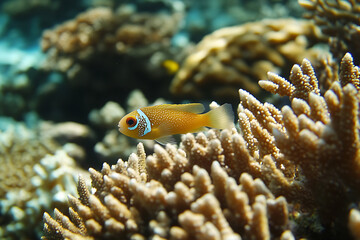 Obraz premium A fish camouflaged perfectly within the coral blending seamlessly with its environment