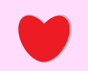 red heart on pink background,