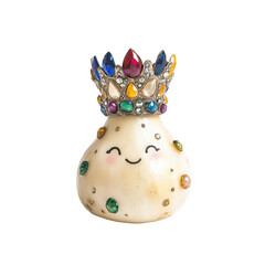 Happy Gourd King with Gemstone Crown - Whimsical Decor
