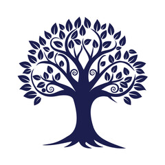 A unique and creative decorative tree illustration in soft blue tones. Designed with abstract styling and smooth curves, this vector is perfect for modern branding, packaging, eco-product design, and 