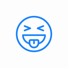 laughing tongue icon sign vector