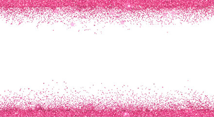 Sparkling pink glitter border against black