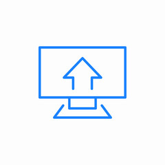 monitor arrow up icon sign vector