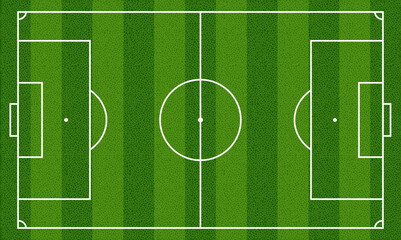 Obraz premium Scheme of the soccer field. Grass lawn on a football field. Green sports field with white markings.