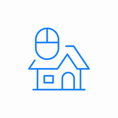 mouse cursor house icon sign vector
