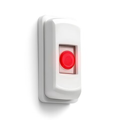 Red Emergency Button with White Background.