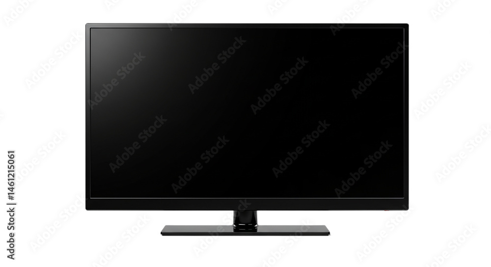 Aufkleber black lcd computer monitor with widescreen display isolated on transparent background, suitable for 