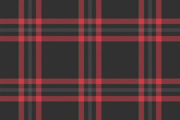 Sleek dark grey and coral red plaid pattern.  Perfect for textile design, apparel, website backgrounds, or packaging.