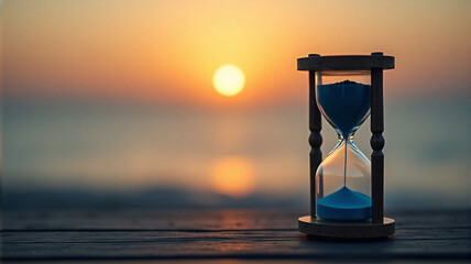 hourglass on the beach