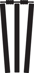 Wicket Stump Silhouette Vector &ndash; Simple Black Cricket Equipment Illustration
