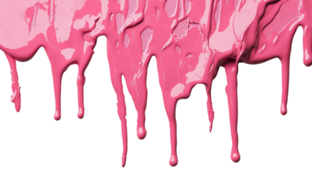 Png of Vibrant pink paint drips elegantly, creating a striking visual effect on a black background.