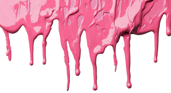 Png of Vibrant pink paint drips elegantly, creating a striking visual effect on a black background.