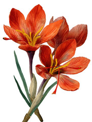 Illustration of Saffron Isolated on Transparent Background