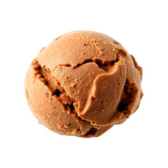 Scoop of chocolate ice cream isolated on transparent background