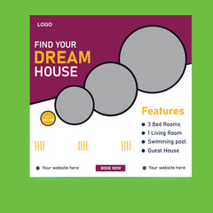 Modern Home for Sale Social Media Post Design – Real Estate Marketing Template