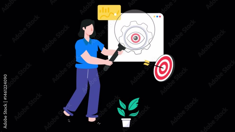 Poster seo monitoring motion graphic rendering with transparent alpha channel