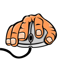 Illustration of a hand with a mouse