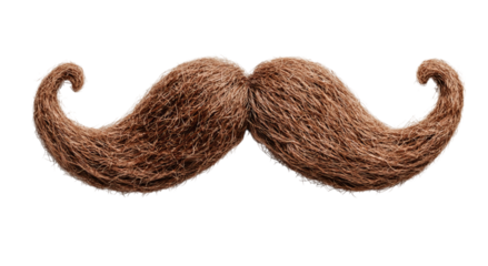 Png of A whimsical, oversized brown mustache on a transparent background, perfect for adding character and charm to creative projects.