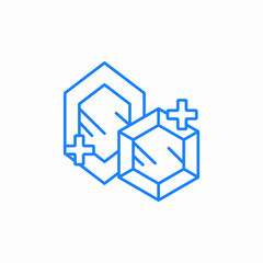 diamond crystal cut icon sign vector