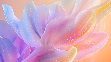 Fototapeta premium Translucent orchid petals in pastel hues advanced focus stacking micro-fine fiber visibility