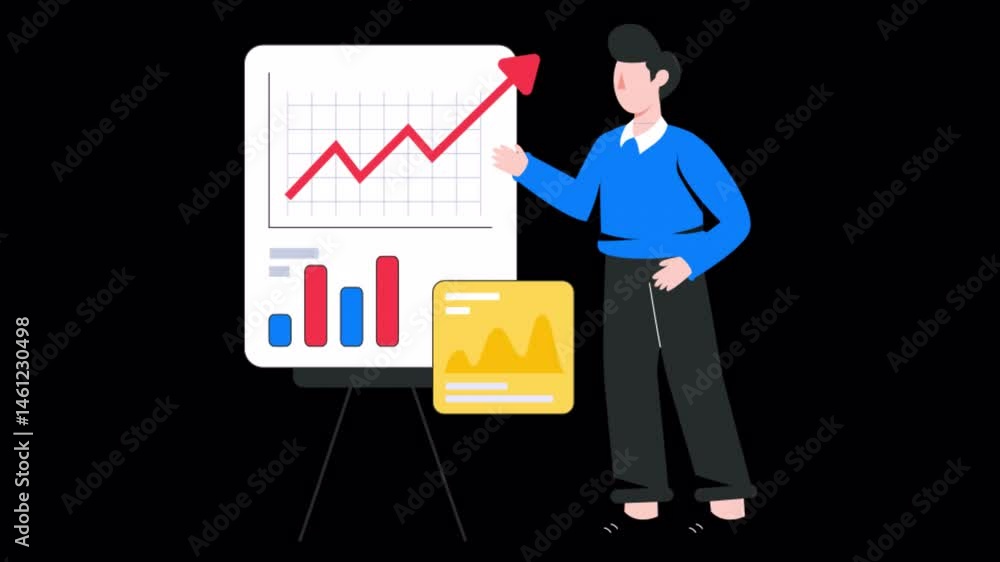 Poster seo strategy motion graphic rendering with transparent alpha channel