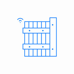 wooden gate icon sign vector