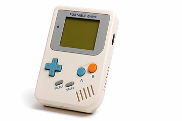 Retro Handheld Game Console – Vintage Portable Gaming Device on White Background