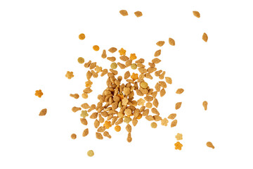 cat pet food pile isolated on white or transparent png