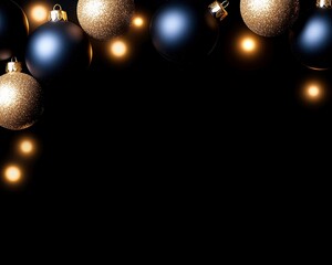 Fototapeta premium Ornate Christmas Baubles Display Festive Holiday Season Decor in a Dark Abstract Scene