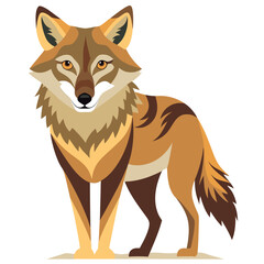 Obraz premium Vector illustration of a Cute cartoon coyote illustration.