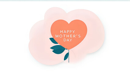 A soft horizontal background with minimal line-art floral design and elegant serif text saying “Happy Mother’s Day”. Perfect for social media, celebrating mom