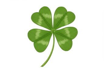 Four leaf clover on a white background, symbolizing luck and st patrick's day