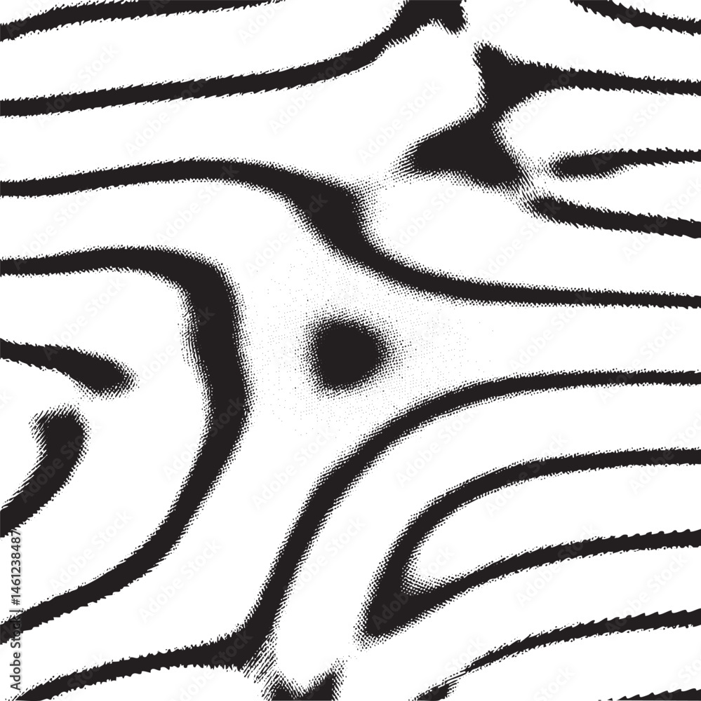 Poster a black and white abstract of converging lines creates a dynamic swirling visual.
