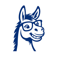 Smiling Mule with Glasses: A Charming Vector Illustration