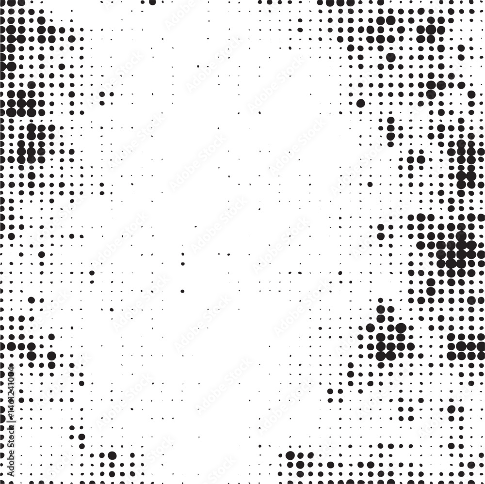 Aufkleber a dense of overlapping black and white dots creates a textured abstract surface.