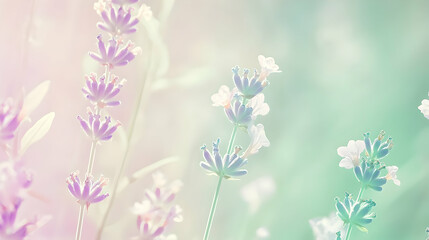 Obraz premium Pastel Lavender Flowers In Soft Light