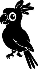 Black and white parrot vector illustration