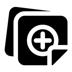 Obraz premium Simple icon representing medical records, suitable for healthcare websites, apps, or health-related content.