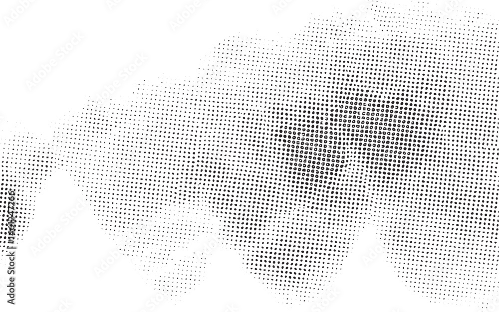 Poster a dynamic textured of scattered dots creates a sense of movement and depth.