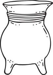 A simple ceramic pot rests on three delicate legs.