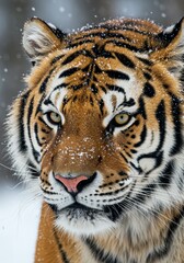 Fototapeta premium Tiger portrait in snow