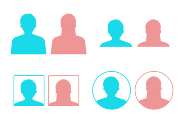 様々な見せ方をした男性と女性のシルエットのイラスト