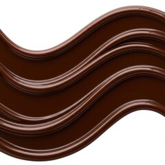 Wavy chocolate sauce isolated on white background
