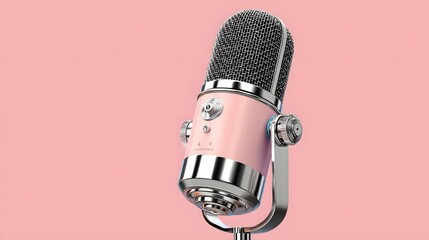 Vivid, customizable podcast microphone flag perfect for professional studio recordings.