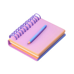 Pastel Spiral Notebook Pencil Stationery Design Ideas