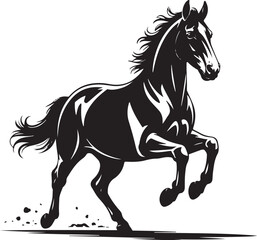 Galloping Horse Silhouette – Elegant Minimalist Black Vector on White Background