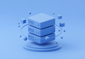 Computer Server Stack Rendering with Geometric Shapes